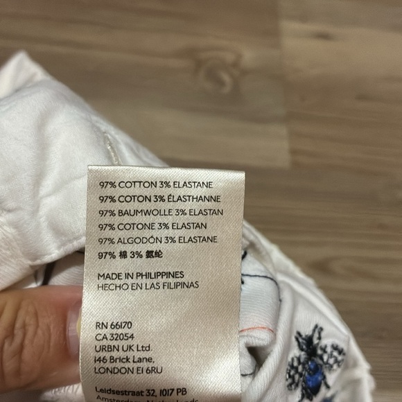 Maeve Anthropologie Bumble Bee Embroidered Track Pants Side Stripe Womens XS - Picture 4 of 13